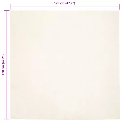  Mű Nyúl Szőr Szőnyeg Fehér 120 x 120 cm Poliészter