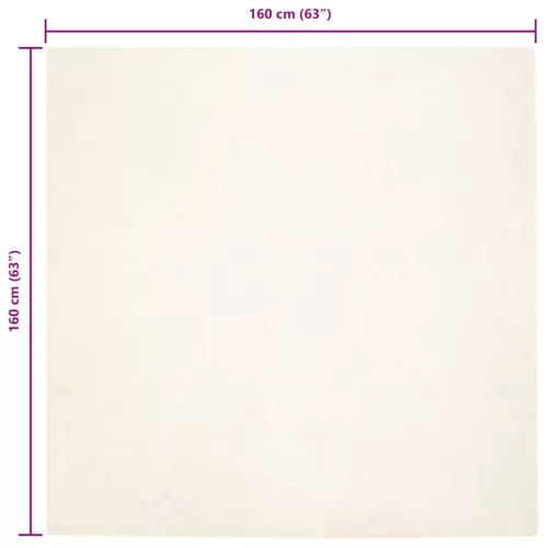  Mű Nyúl Szőr Szőnyeg Fehér 160 x 160 cm Poliészter