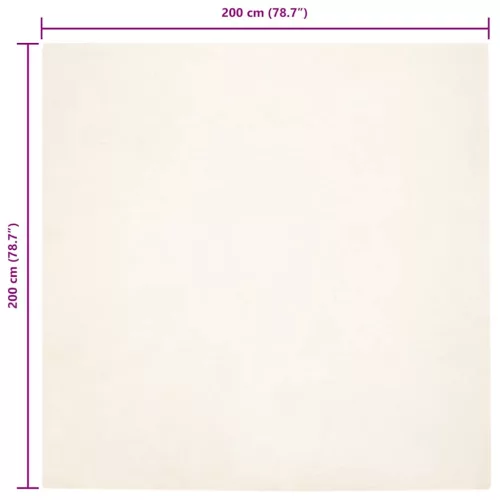 Mű Nyúl Szőr Szőnyeg Fehér 200 x 200 cm Poliészter