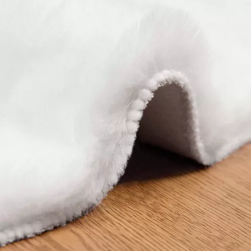  Mű Nyúl Szőr Szőnyeg Olite Fehér Ø 80 cm Poliészter