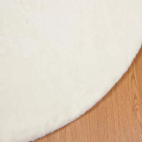  Mű Nyúl Szőr Szőnyeg Fehér Ø 120 cm Poliészter
