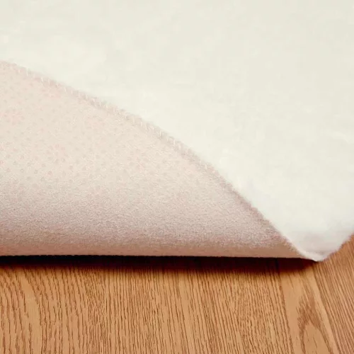  Mű Nyúl Szőr Szőnyeg Fehér Ø 120 cm Poliészter