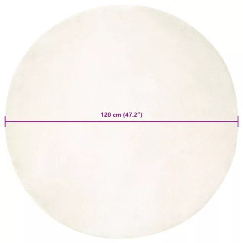  Mű Nyúl Szőr Szőnyeg Fehér Ø 120 cm Poliészter