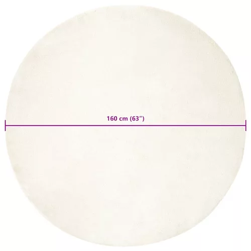  Mű Nyúl Szőr Szőnyeg Fehér Ø 160 cm Poliészter