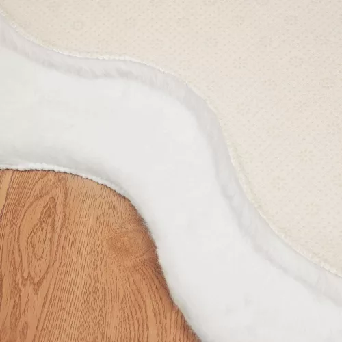  Mű Nyúl Szőr Szőnyeg Olite Fehér 50 x 80 cm Poliészter