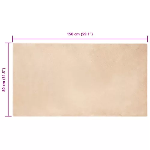  Mű Nyúl Szőr Szőnyeg Bézs 80 x 150 cm Poliészter