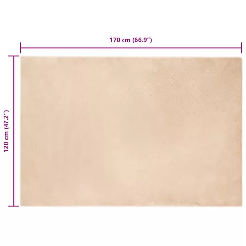  Mű Nyúl Szőr Szőnyeg Bézs 120 x 170 cm Poliészter