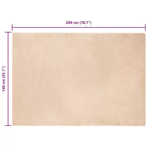  Mű Nyúl Szőr Szőnyeg Bézs 140 x 200 cm Poliészter