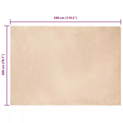  Mű Nyúl Szőr Szőnyeg Bézs 200 x 280 cm Poliészter