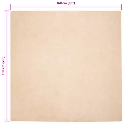  Mű Nyúl Szőr Szőnyeg Bézs 160 x 160 cm Poliészter