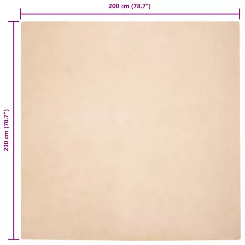  Mű Nyúl Szőr Szőnyeg Bézs 200 x 200 cm Poliészter