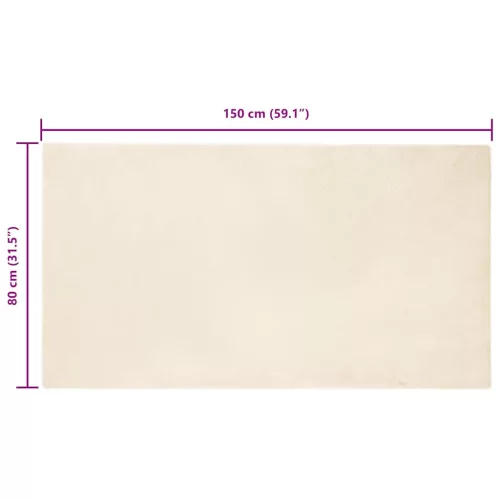  Mű Nyúl Szőr Szőnyeg Krém 80 x 150 cm Poliészter