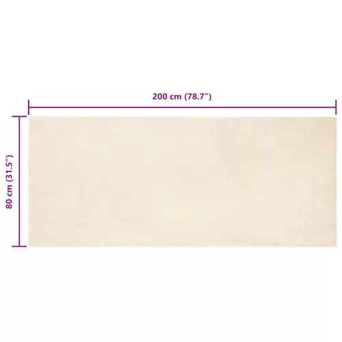  Mű Nyúl Szőr Szőnyeg Krém 80 x 200 cm Poliészter