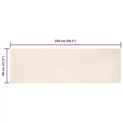  Mű Nyúl Szőr Szőnyeg Krém 80 x 250 cm Poliészter