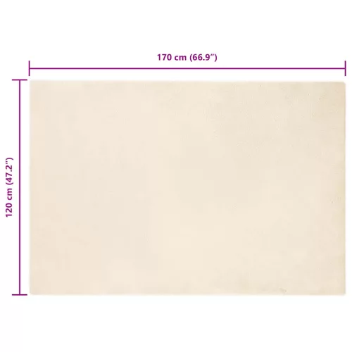  Mű Nyúl Szőr Szőnyeg Krém 120 x 170 cm Poliészter
