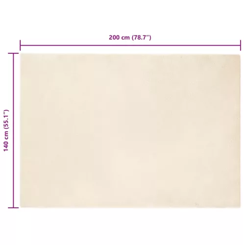  Mű Nyúl Szőr Szőnyeg Krém 140 x 200 cm Poliészter