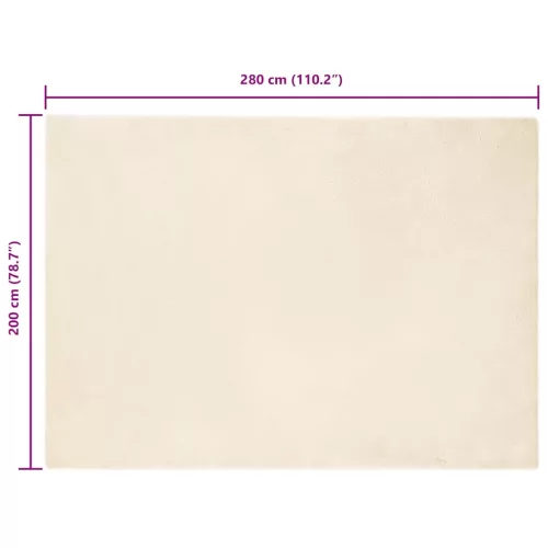  Mű Nyúl Szőr Szőnyeg Krém 200 x 280 cm Poliészter