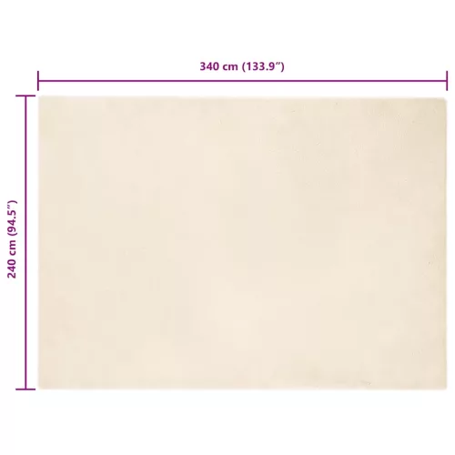  Mű Nyúl Szőr Szőnyeg Krém 240 x 340 cm Poliészter