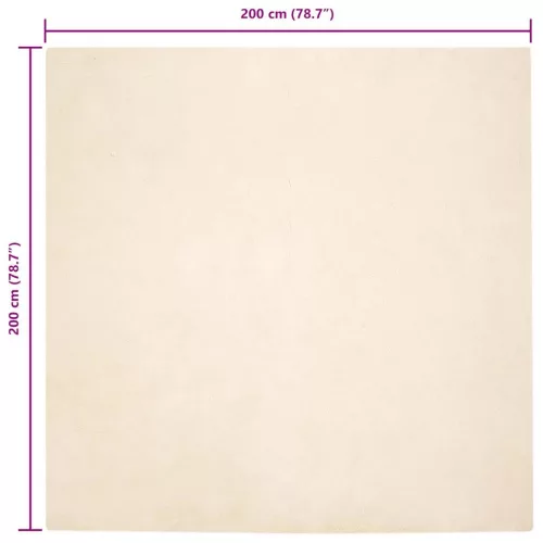  Mű Nyúl Szőr Szőnyeg Krém 200 x 200 cm Poliészter