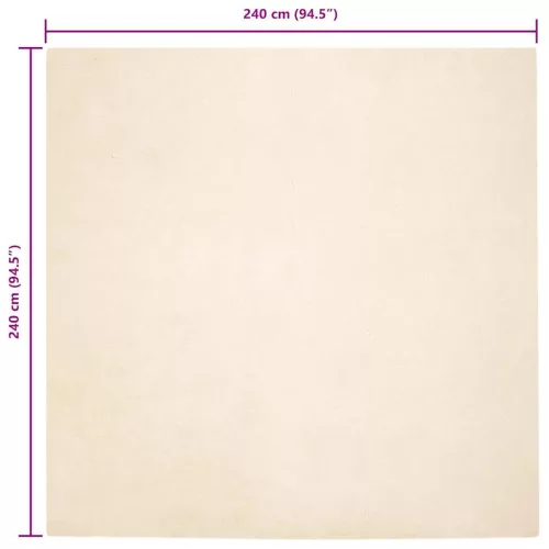  Mű Nyúl Szőr Szőnyeg Krém 240 x 240 cm Poliészter