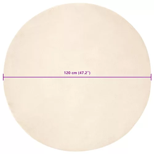  Mű Nyúl Szőr Szőnyeg Krém Ø 120 cm Poliészter