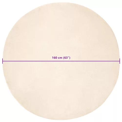  Mű Nyúl Szőr Szőnyeg Krém Ø 160 cm Poliészter