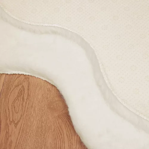  Mű Nyúl Szőr Szőnyeg Olite Krém 80 x 120 cm Poliészter