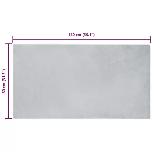  Mű Nyúl Szőr Szőnyeg Szürke 80 x 150 cm Poliészter