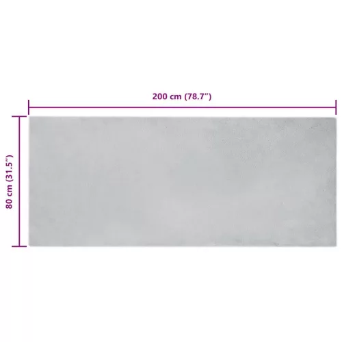  Mű Nyúl Szőr Szőnyeg Szürke 80 x 200 cm Poliészter