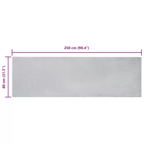  Mű Nyúl Szőr Szőnyeg Szürke 80 x 250 cm Poliészter