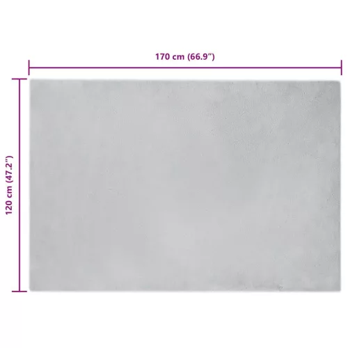  Mű Nyúl Szőr Szőnyeg Szürke 120 x 170 cm Poliészter