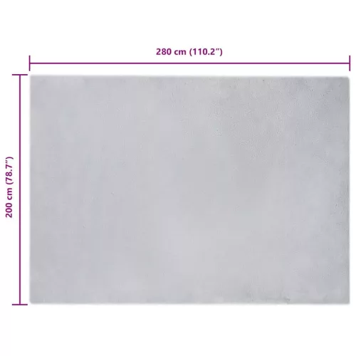  Mű Nyúl Szőr Szőnyeg Szürke 200 x 280 cm Poliészter