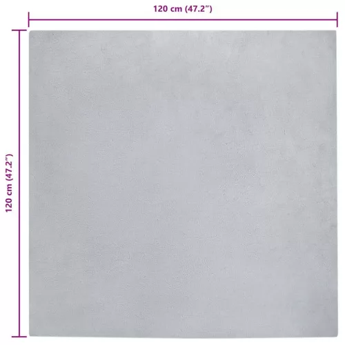  Mű Nyúl Szőr Szőnyeg Szürke 120 x 120 cm Poliészter