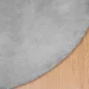  Mű Nyúl Szőr Szőnyeg Szürke Ø 200 cm Poliészter