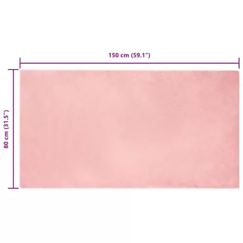  Mű Nyúl Szőr Szőnyeg Rózsaszín 80 x 150 cm Poliészter