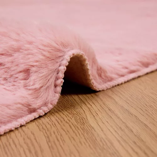  Mű Nyúl Szőr Szőnyeg Olite Rózsaszín 100 x 200 cm Poliészter
