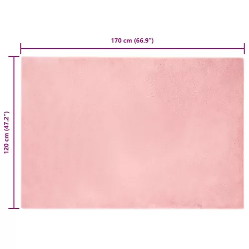  Mű Nyúl Szőr Szőnyeg Rózsaszín 120 x 170 cm Poliészter