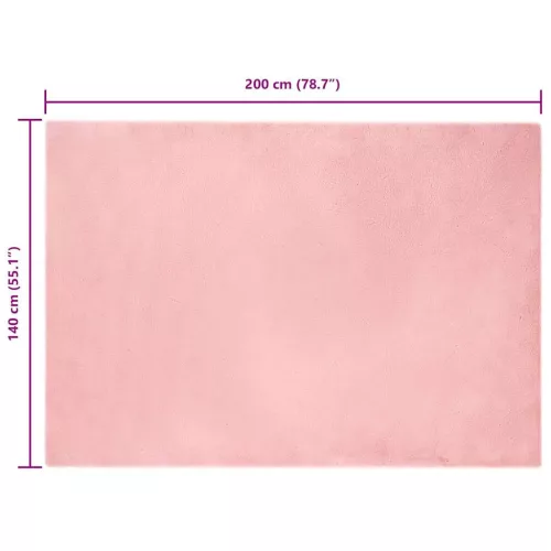  Mű Nyúl Szőr Szőnyeg Rózsaszín 140 x 200 cm Poliészter