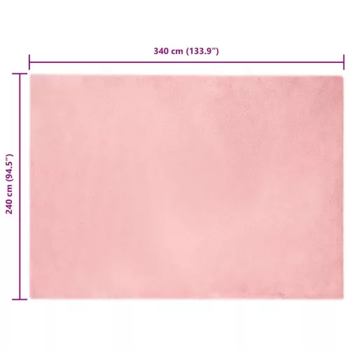 Mű Nyúl Szőr Szőnyeg Rózsaszín 240 x 340 cm Poliészter