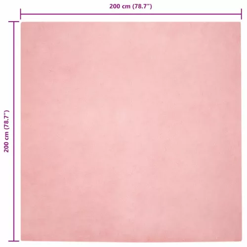  Mű Nyúl Szőr Szőnyeg Rózsaszín 200 x 200 cm Poliészter