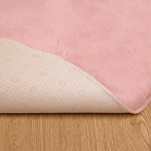  Mű Nyúl Szőr Szőnyeg Olite Rózsaszín Ø 80 cm Poliészter