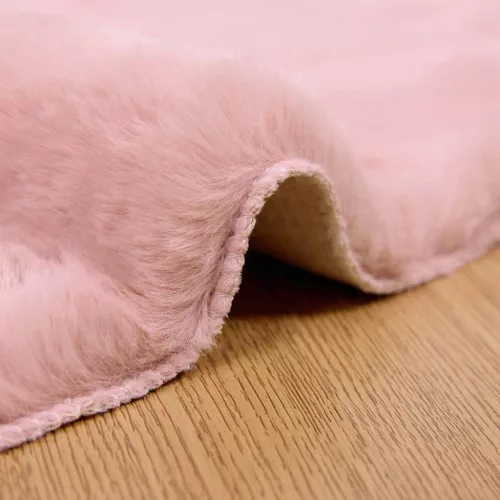  Mű Nyúl Szőr Szőnyeg Olite Rózsaszín Ø 100 cm Poliészter