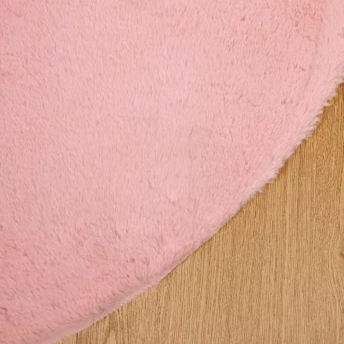  Mű Nyúl Szőr Szőnyeg Rózsaszín Ø 200 cm Poliészter
