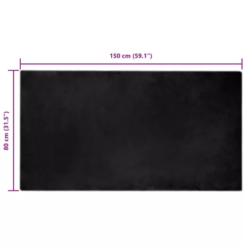 Mű Nyúl Szőr Szőnyeg Fekete 80 x 150 cm Poliészter