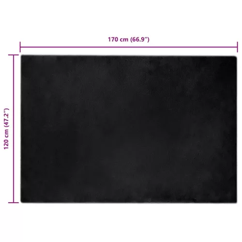  Mű Nyúl Szőr Szőnyeg Fekete 120 x 170 cm Poliészter