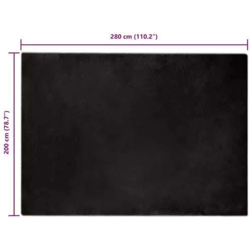  Mű Nyúl Szőr Szőnyeg Fekete 200 x 280 cm Poliészter