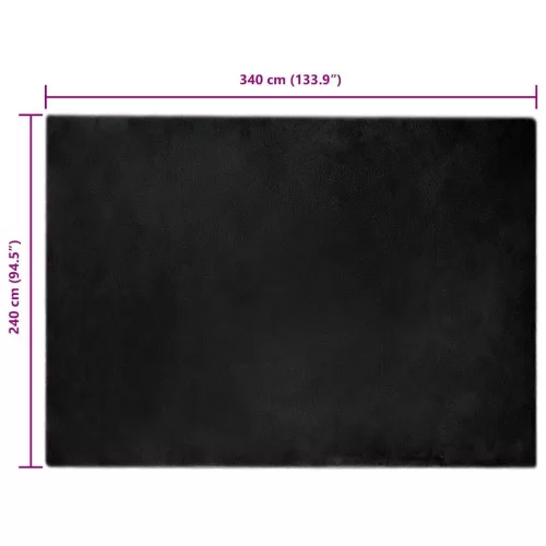  Mű Nyúl Szőr Szőnyeg Fekete 240 x 340 cm Poliészter