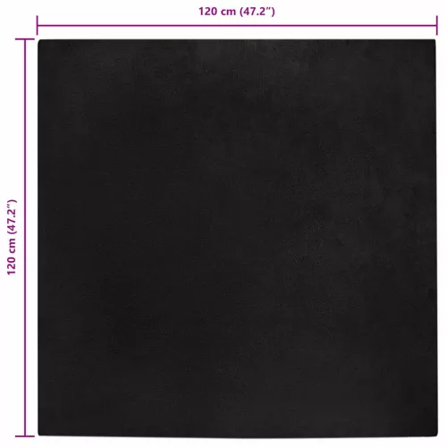 Mű Nyúl Szőr Szőnyeg Fekete 120 x 120 cm Poliészter