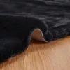  Mű Nyúl Szőr Szőnyeg Fekete 200 x 200 cm Poliészter