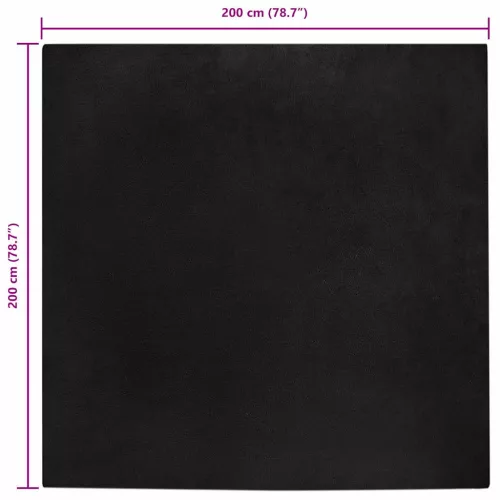  Mű Nyúl Szőr Szőnyeg Fekete 200 x 200 cm Poliészter